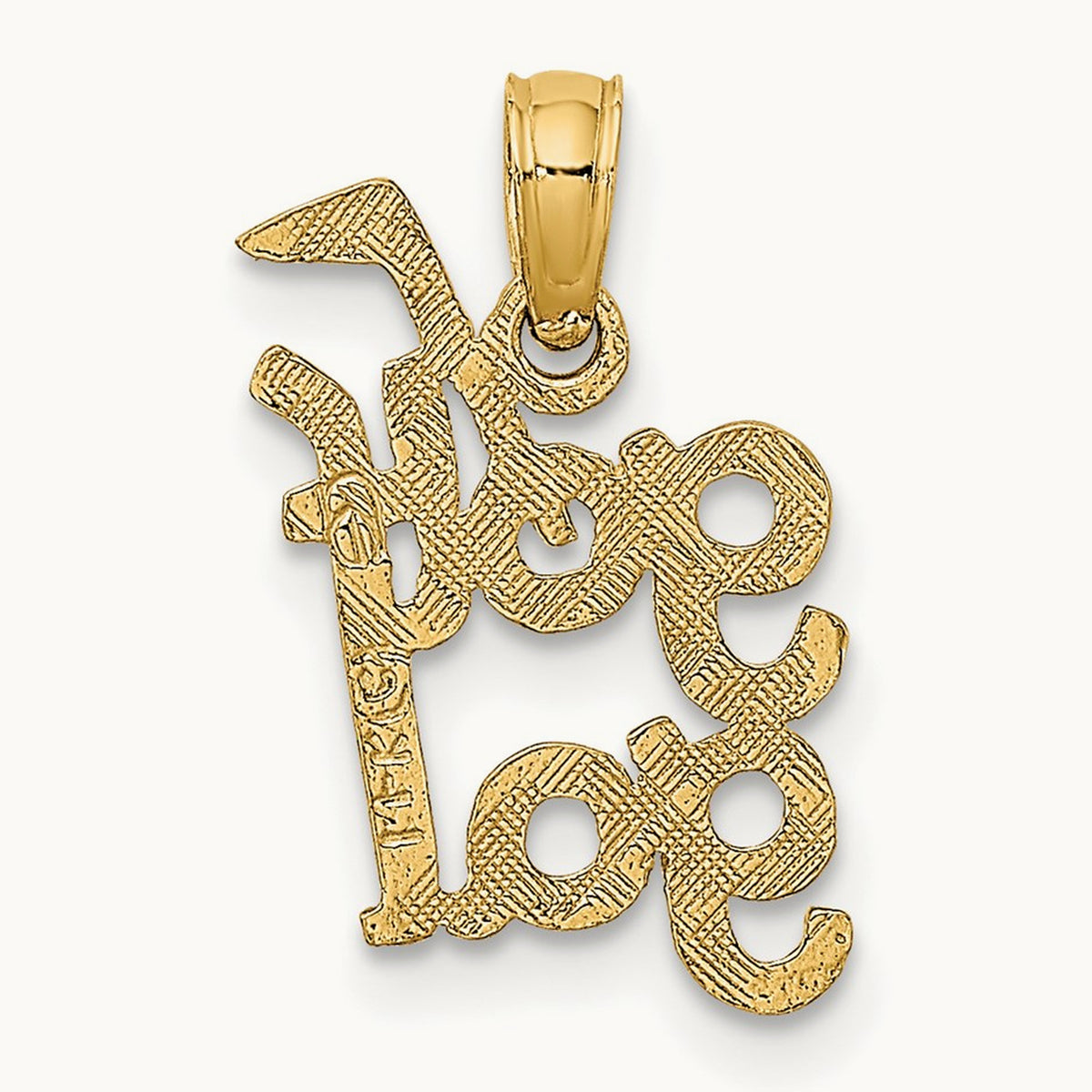 Solid Polished GOLF GAL Charm, 14K