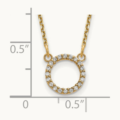 Diamond Open Circle Necklace, 14K