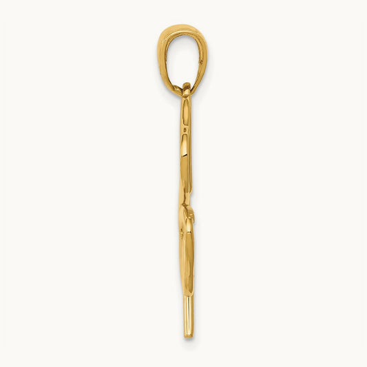 Polished Cut Out 4-Leaf Clover Pendant, 14K