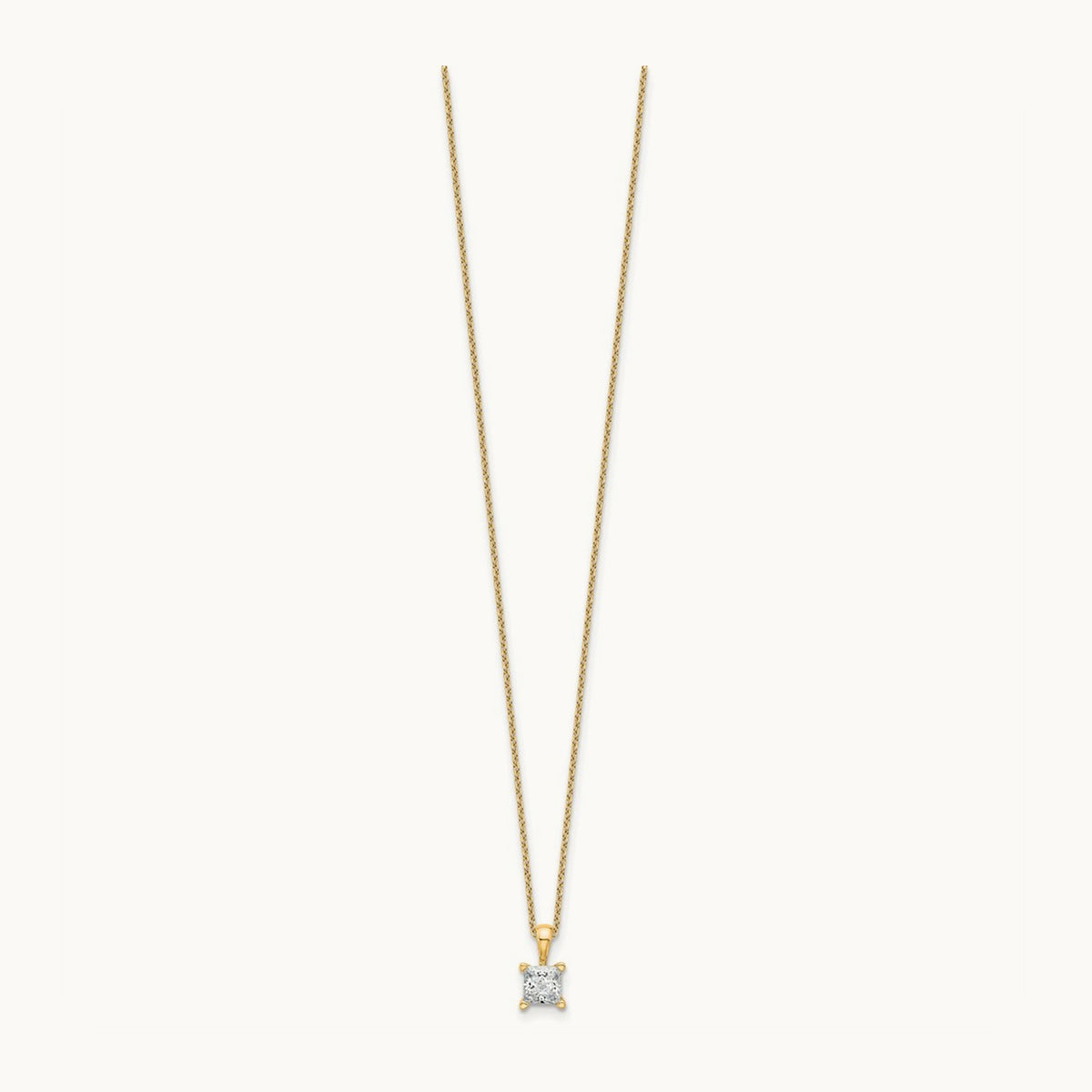 Princess Pendant Necklace, 0.50-2.00 ct tw Lab-Grown Diamond — 3/4 ct, 14K Yellow Gold