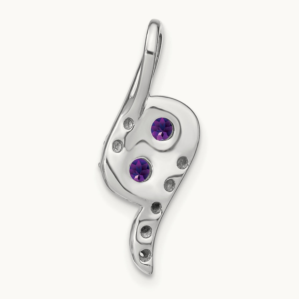 Amethyst and Diamond Chain Slide, 14K White Gold