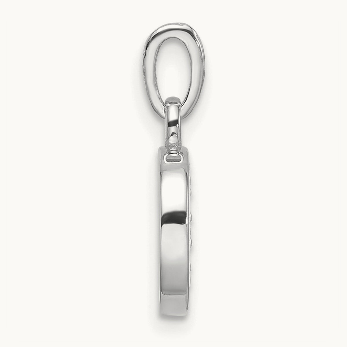 Diamond Letter D Initial Pendant, 14K White Gold