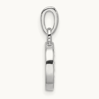 Diamond Letter D Initial Pendant, 14K White Gold