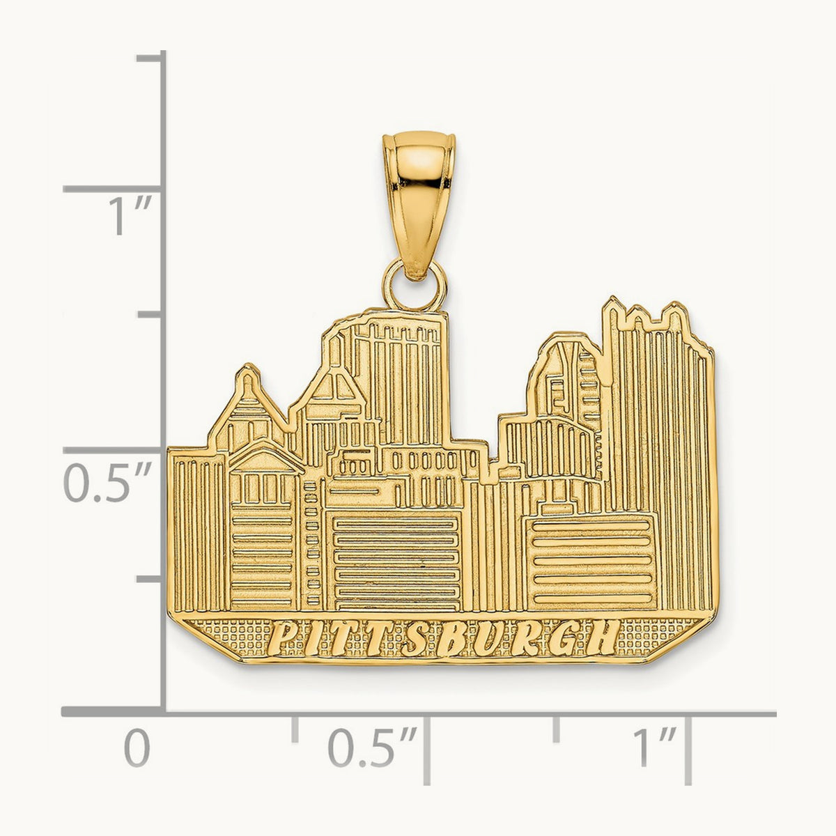 Pittsburgh Skyline Charm, 14K