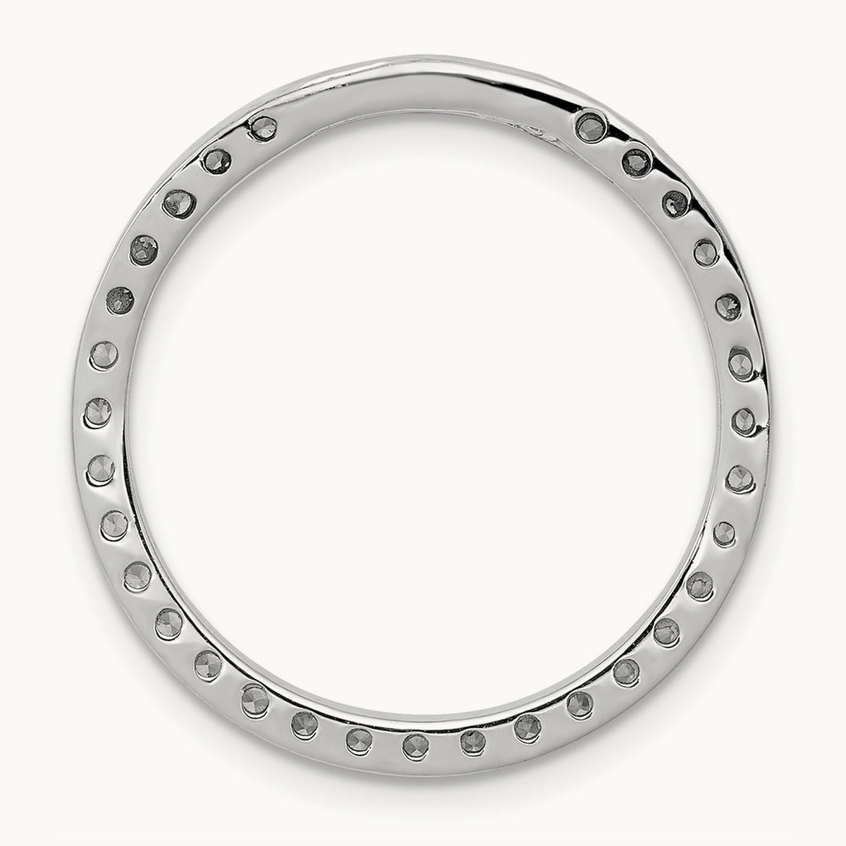 Diamond Circle Chain Slide — 14K White Gold, 22.45mm