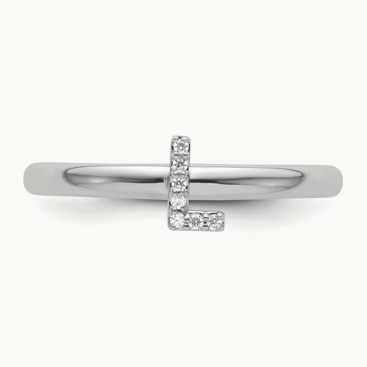 Stackable Diamond Ring — 14K White Gold, L
