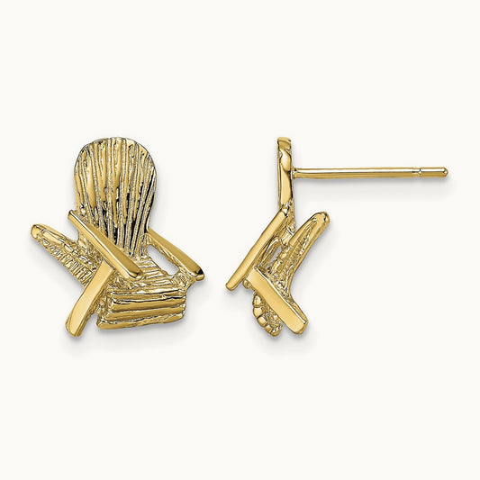 2-D Beach Chair Post Earring, 14K