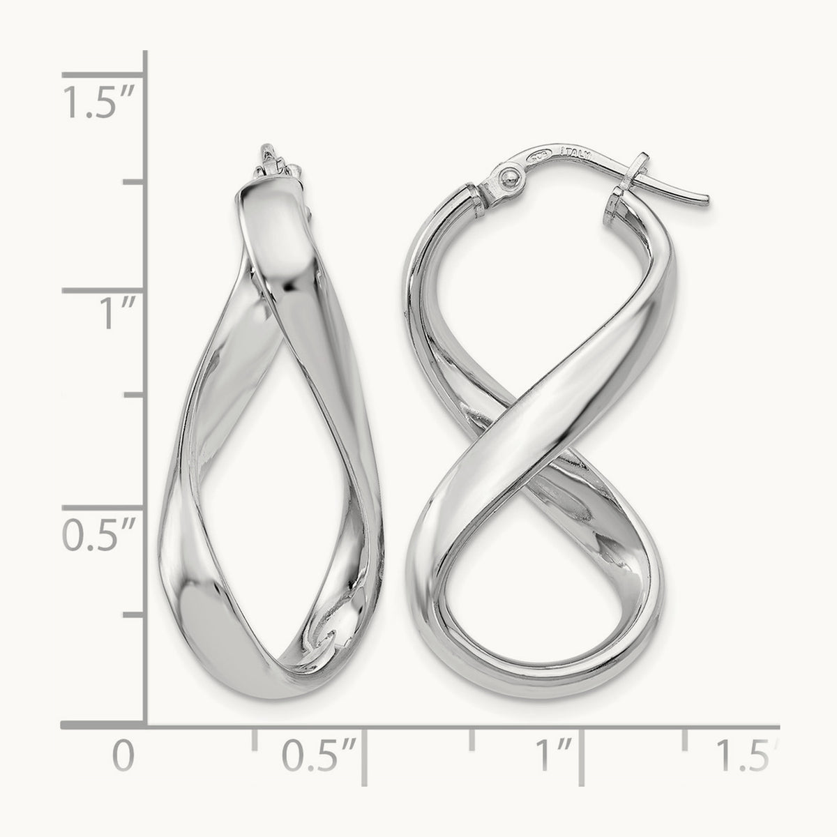RH-plated Polished Twisted Hoop Earrings, Sterling Silver — Leslie's