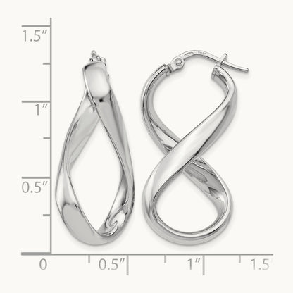 RH-plated Polished Twisted Hoop Earrings, Sterling Silver — Leslie's