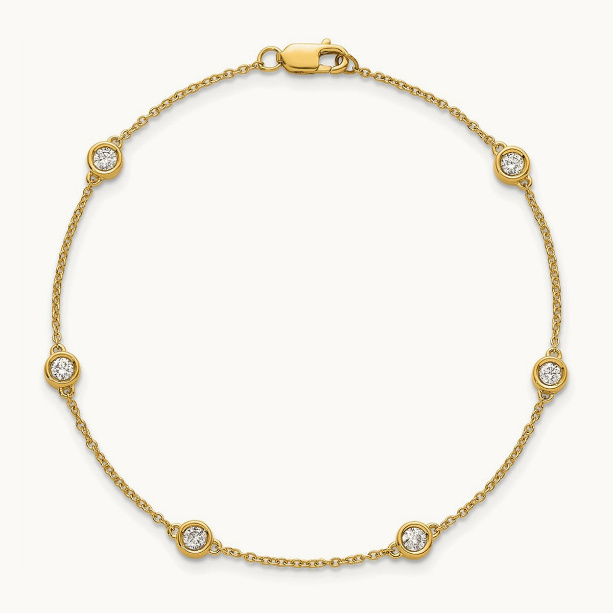 Diamond Station Cable Bracelet, 14K