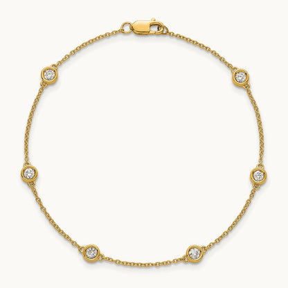 Diamond Station Cable Bracelet, 14K