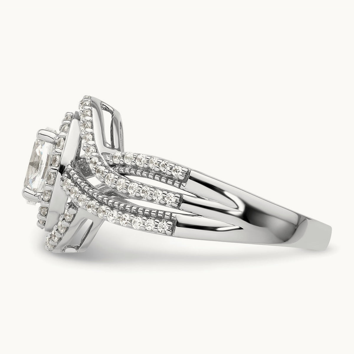 Semi-Mount Bypass Engagement Ring, 0.50 ct tw Lab-Grown Diamond