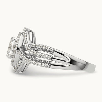 Semi-Mount Bypass Engagement Ring, 0.50 ct tw Lab-Grown Diamond