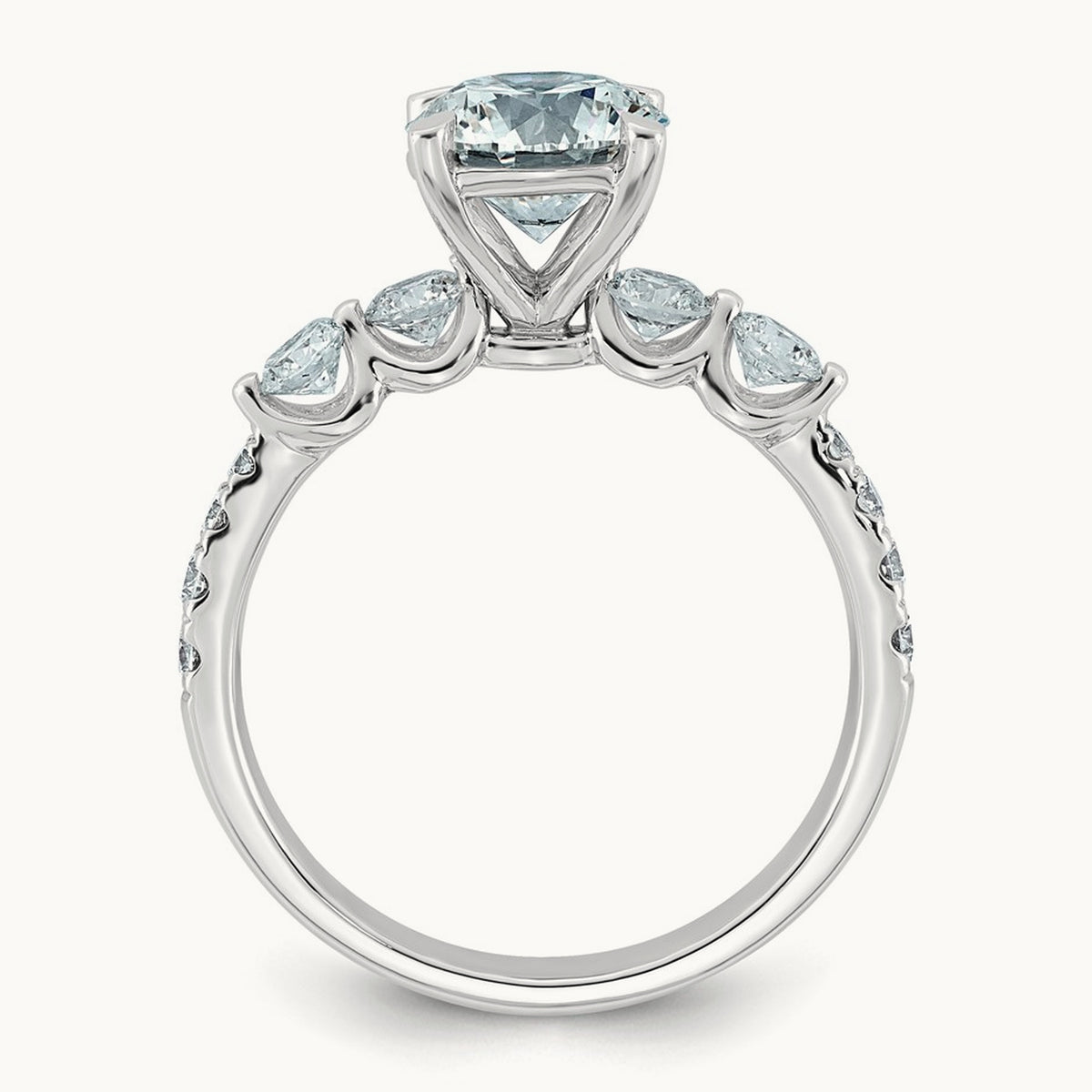 Rd Center with Round Sides Ring, 2 1/6-5 ct Lab-Grown Diamond