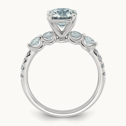 Rd Center with Round Sides Ring, 2 1/6-5 ct Lab-Grown Diamond