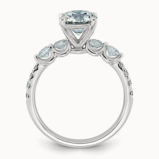 Rd Center with Round Sides Ring, 2 1/6-5 ct Lab-Grown Diamond