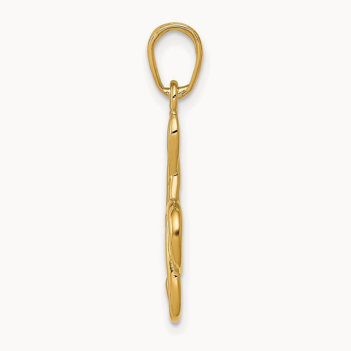 3-D Treble Clef Pendant — 14K Yellow Gold