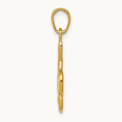 3-D Treble Clef Pendant — 14K Yellow Gold