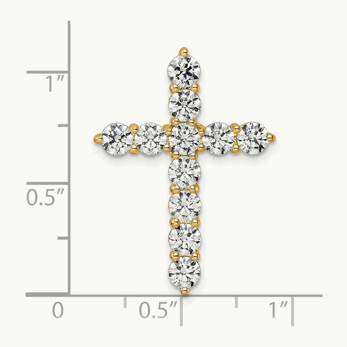 Cross Chain Slide Pendant, 3.00 ct tw Lab-Grown Diamond — 14K Yellow Gold