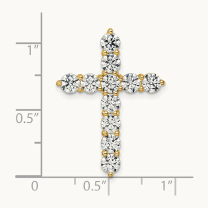 Cross Chain Slide Pendant, 3.00 ct tw Lab-Grown Diamond — 14K Yellow Gold