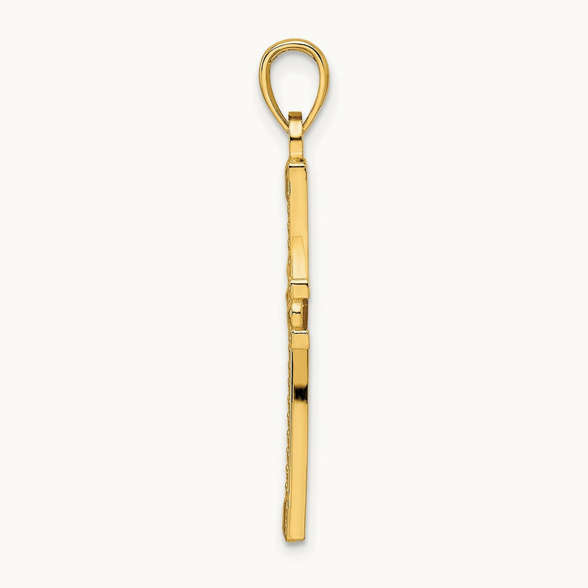 Beaded & Polished Cross Pendant — 33.24mm