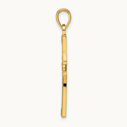 Beaded & Polished Cross Pendant — 33.24mm
