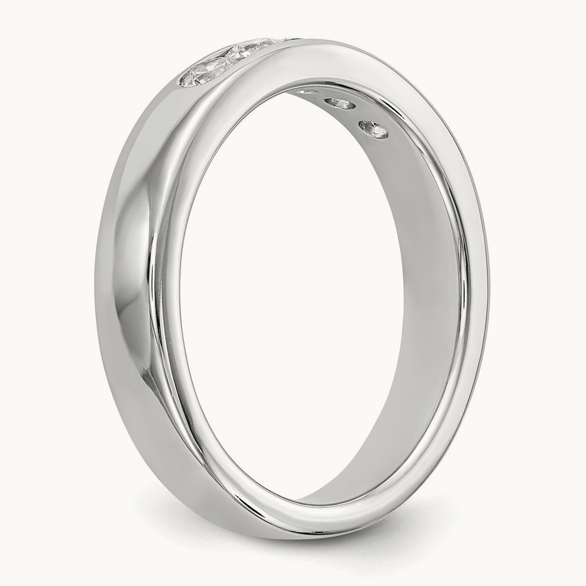 5- Stone Closed Channel Band Mounting, 2.8mm, 14K White Gold