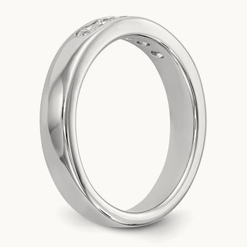 5- Stone Closed Channel Band Mounting, 2.8mm, 14K White Gold