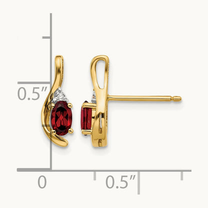 Garnet and Diamond Post Earrings — photo set