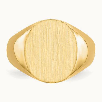 12.5x14. Closed Back Signet Ring, 0mm, 14K