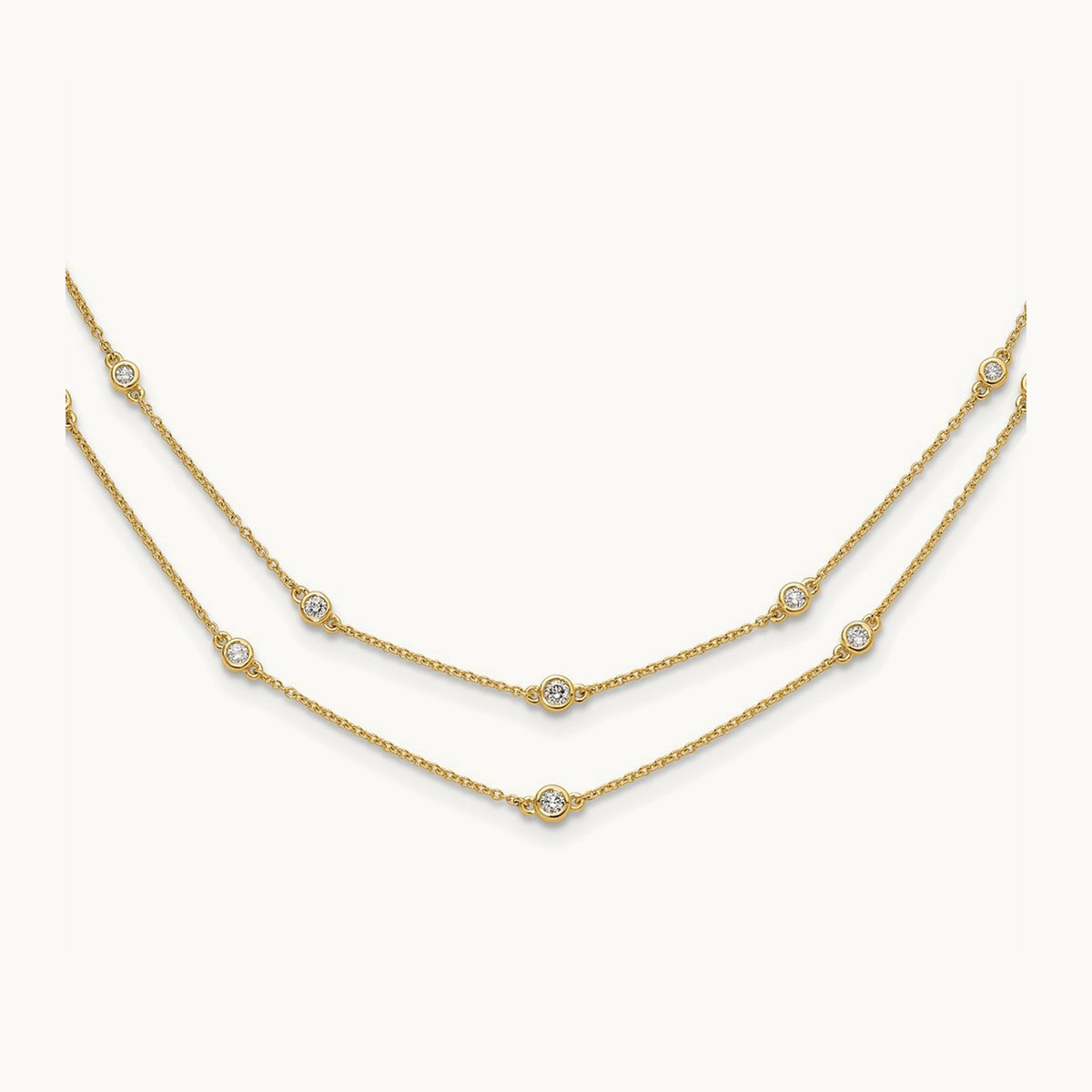 16 Station Necklace, 0.50 ct tw Lab-Grown Diamond — 14K Yellow Gold