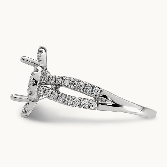 Oval Center Semi-Mount Engagement Ring, 0.50 ct tw Lab-Grown Diamond