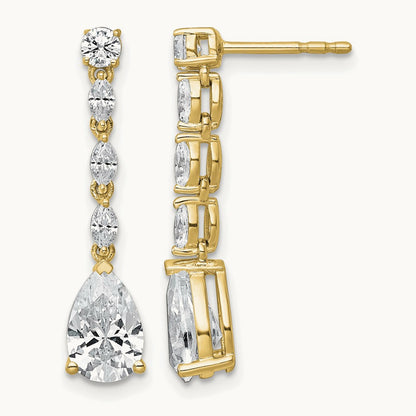 Fashion Dangle Post Earrings, 2.50 ct tw Lab-Grown Diamond — 14K Yellow Gold