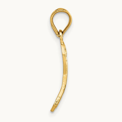 Diamond-cut Awareness Pendant — 14K Yellow Gold