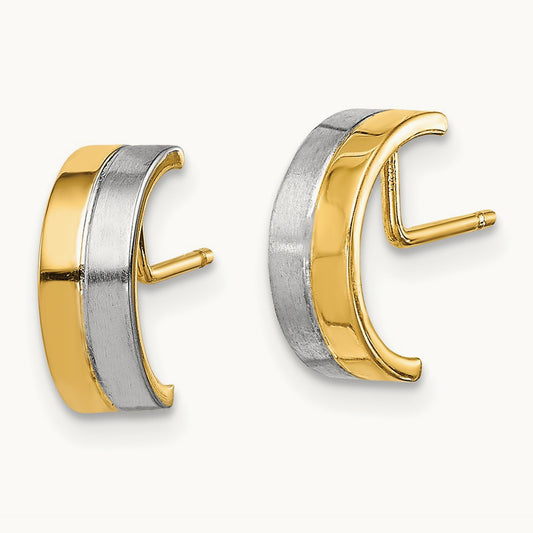 w/Rhodium Madi K Half Circle Post Earrings, 14K