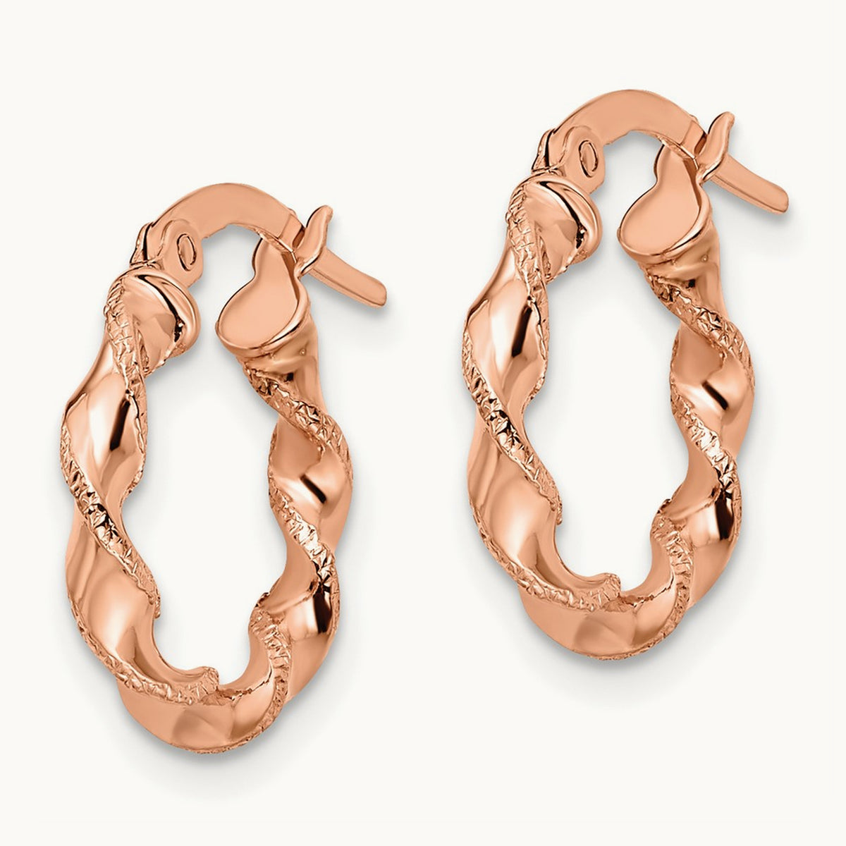 Twisted Hoop Earrings — Leslie's — 14K Rose Gold