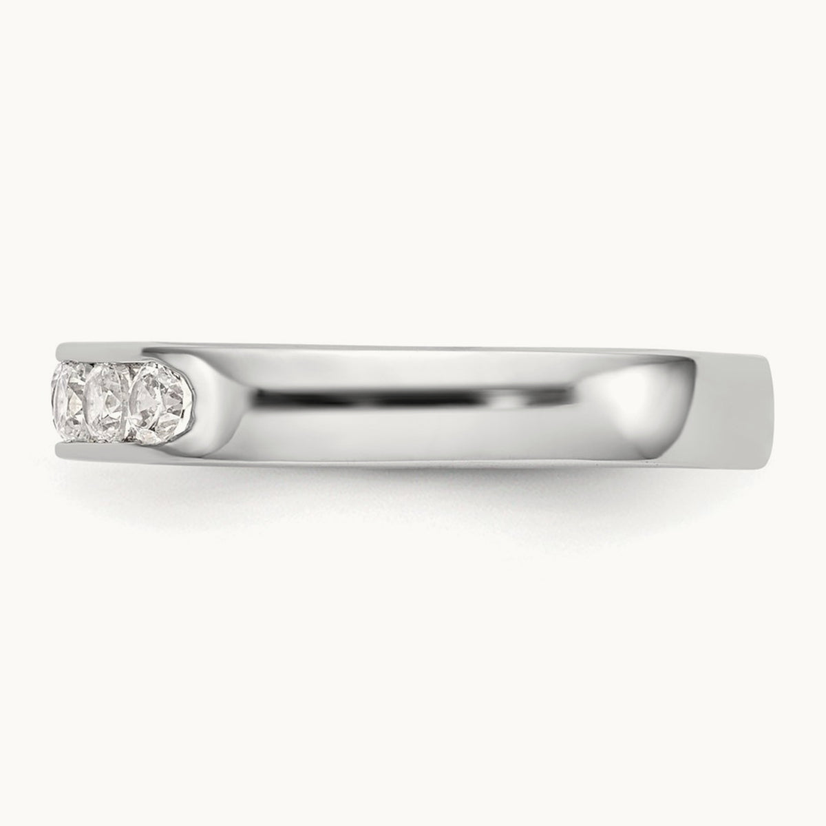 7- Stone Closed Channel Band Mounting, 2.5mm, 14K White Gold