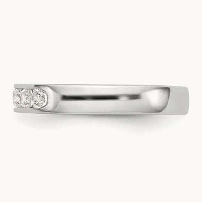 7- Stone Closed Channel Band Mounting, 2.5mm, 14K White Gold
