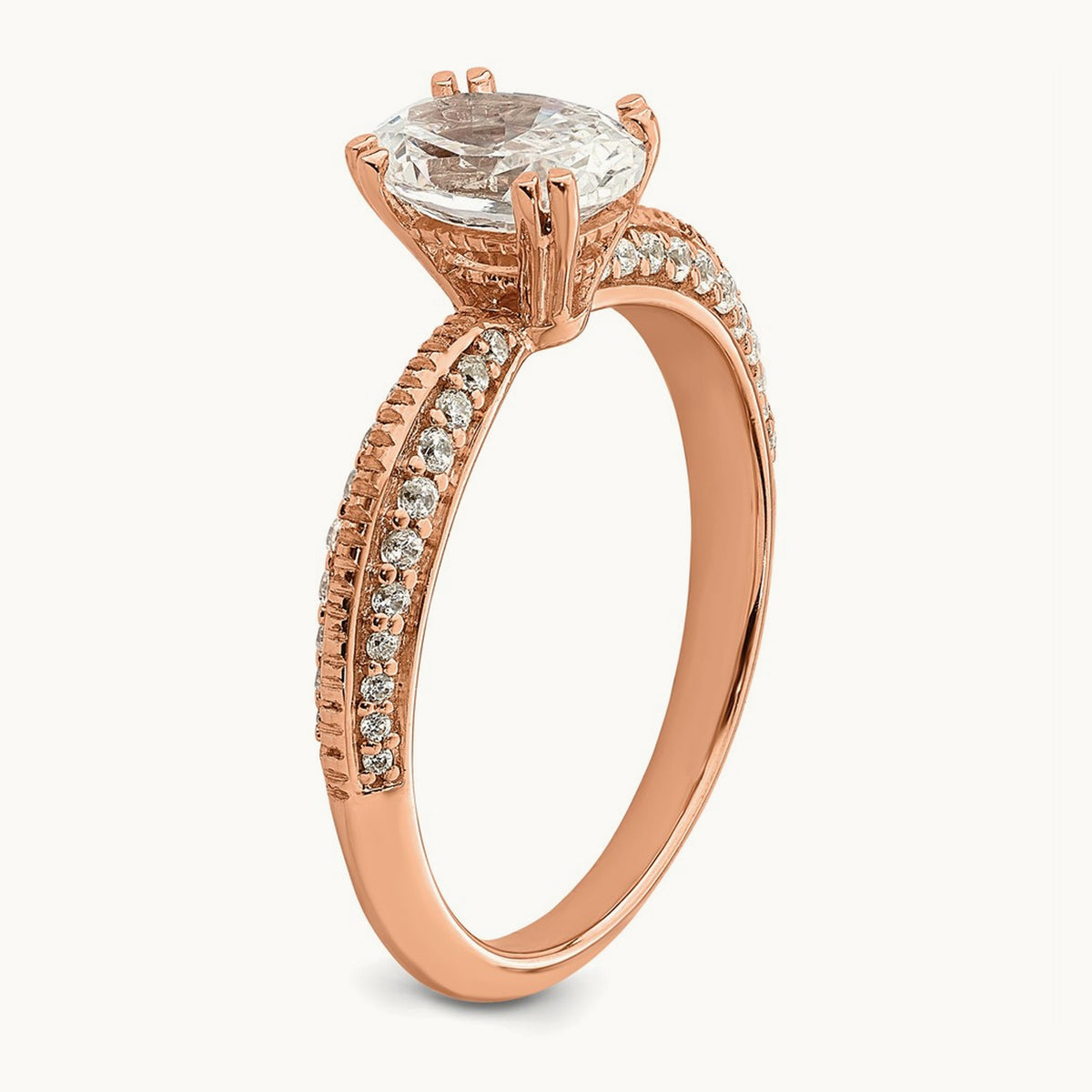 Oval Semi-Mount Engagement Ring — 1 ct, 7