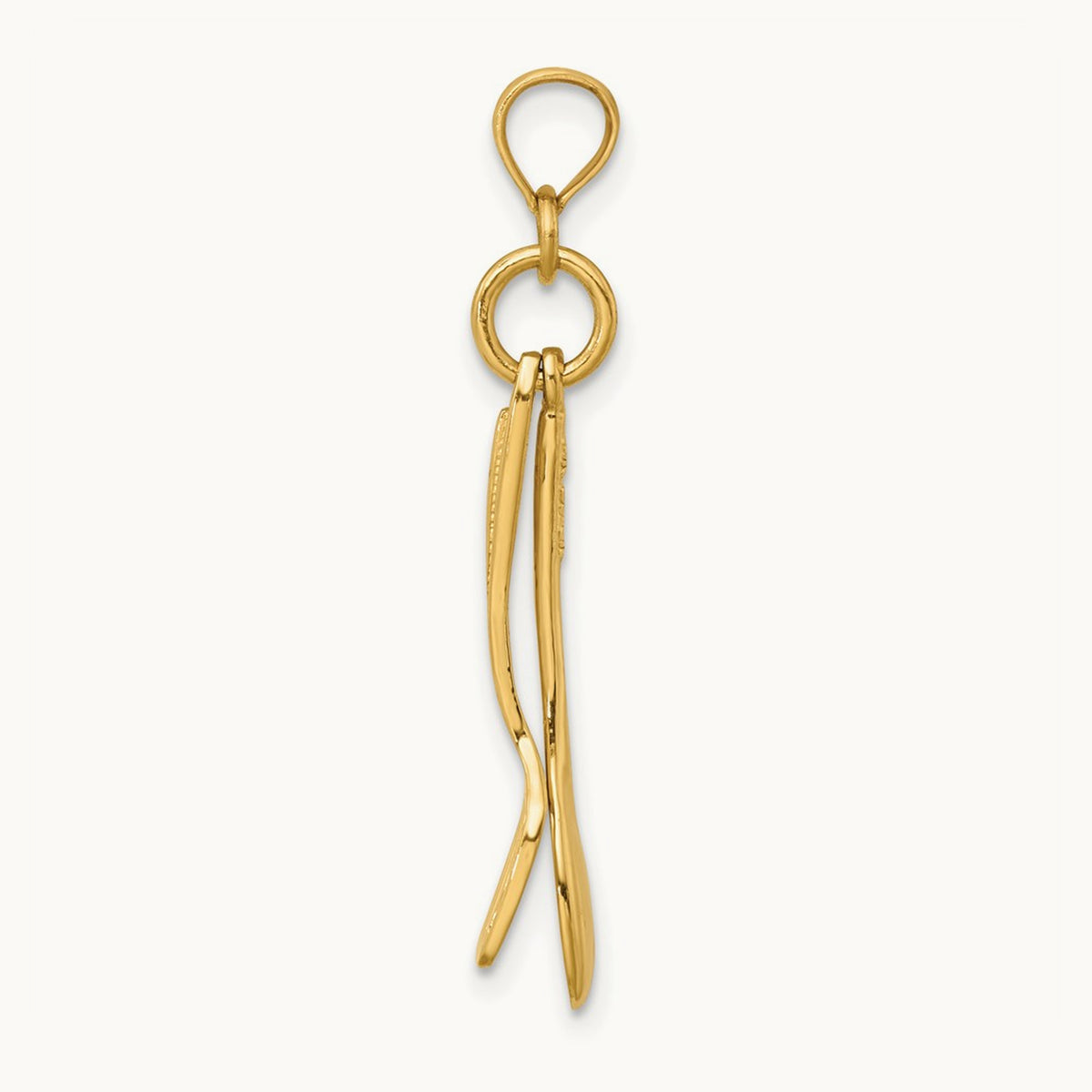 3-D Moveable Spoon and Spatula Charm, 14K