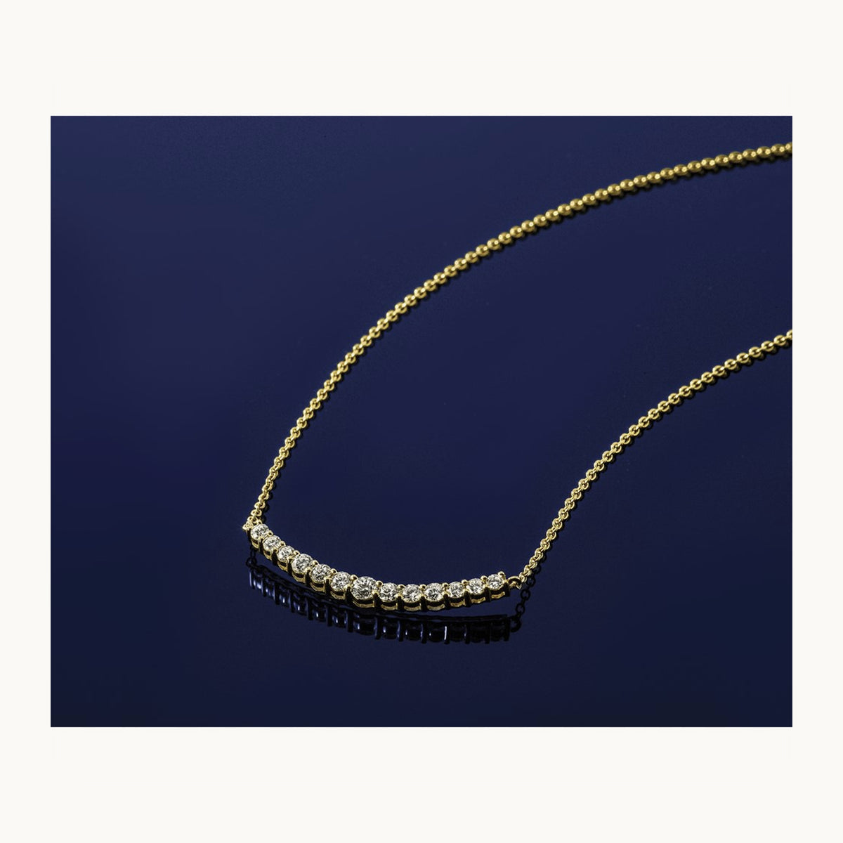 TO Fashion Bar Necklace, 0.50 ct tw Lab-Grown Diamond — 14K Yellow Gold