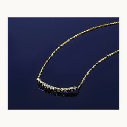 TO Fashion Bar Necklace, 0.50 ct tw Lab-Grown Diamond — 14K Yellow Gold