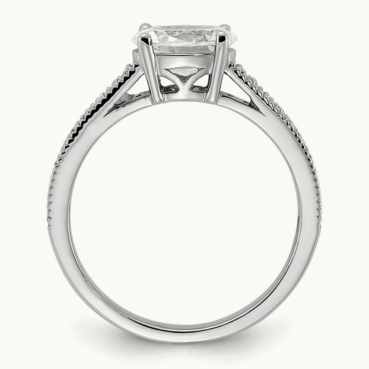 East West Oval Semi-Mount Engagement Ring — 1 ct, 7