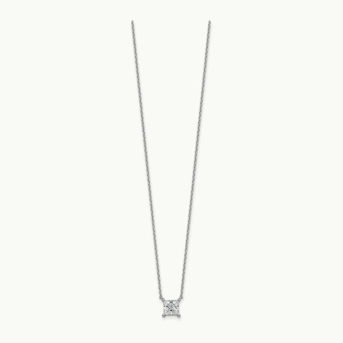 Princess Pendant Necklace, 0.25-4.00 ct tw Lab-Grown Diamond — 1 ct, 14K White Gold