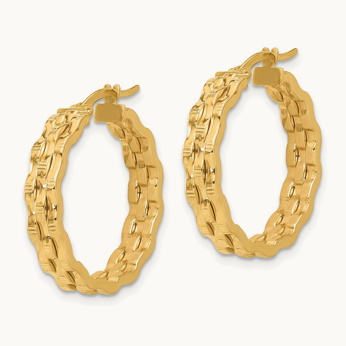 Polished and Textured Hoop Earrings — photo set