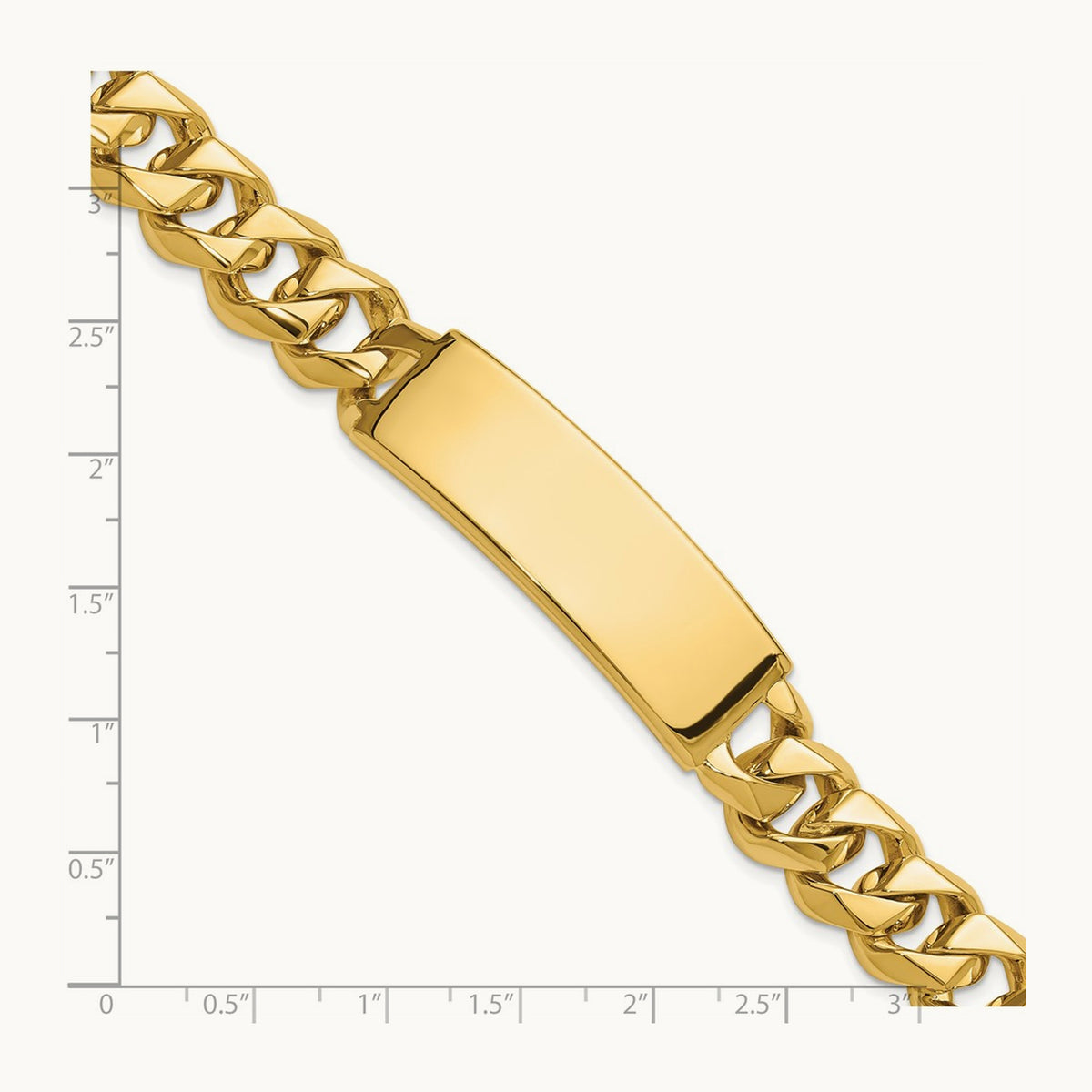 Hand-polished Curb Link ID Bracelet, 14K