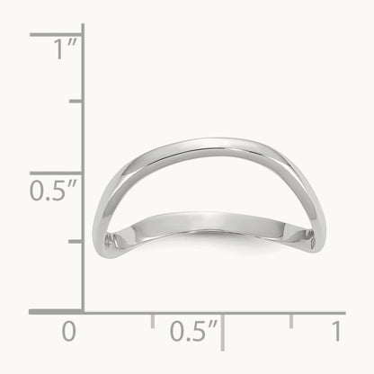 Polished Wave Fashion Thumb Ring, 14K White Gold