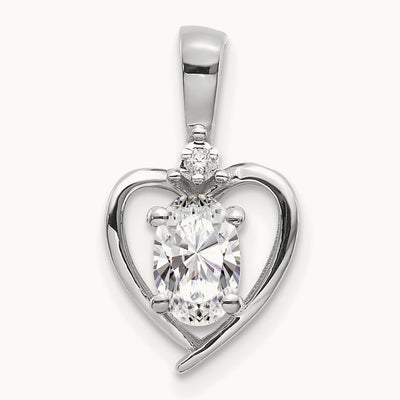Topaz and Diamond Heart Pendant — 14K White Gold