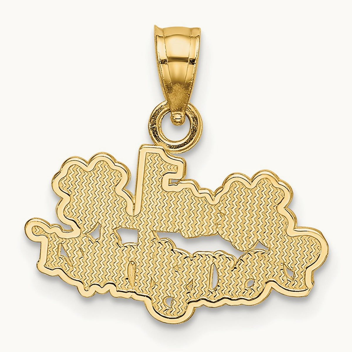#1 DAUGHTER with Flowers Charm, 14K