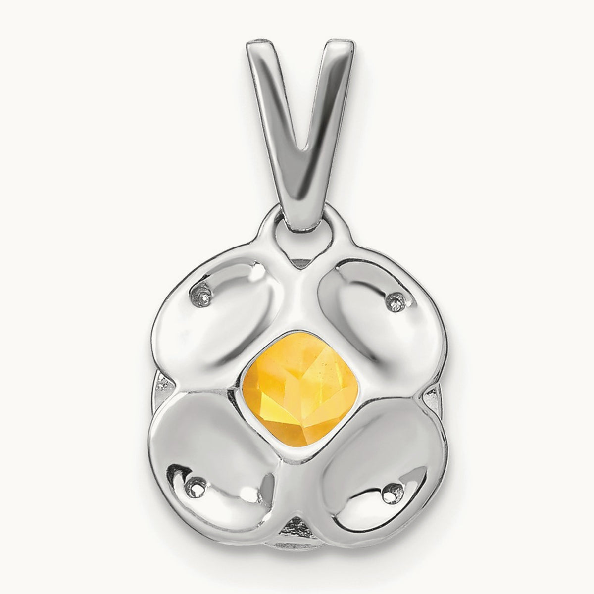 Cushion Citrine and Diamond Pendant — photo set